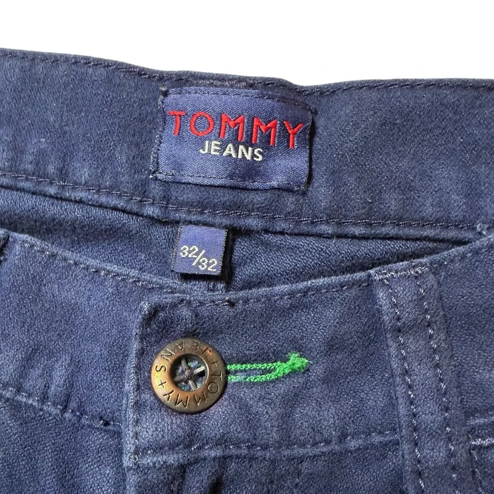 90s Y2k Vintage Tommy Jeans 32x32 Zipper Back Skater Punk Wide RARE Hong‎ Kong